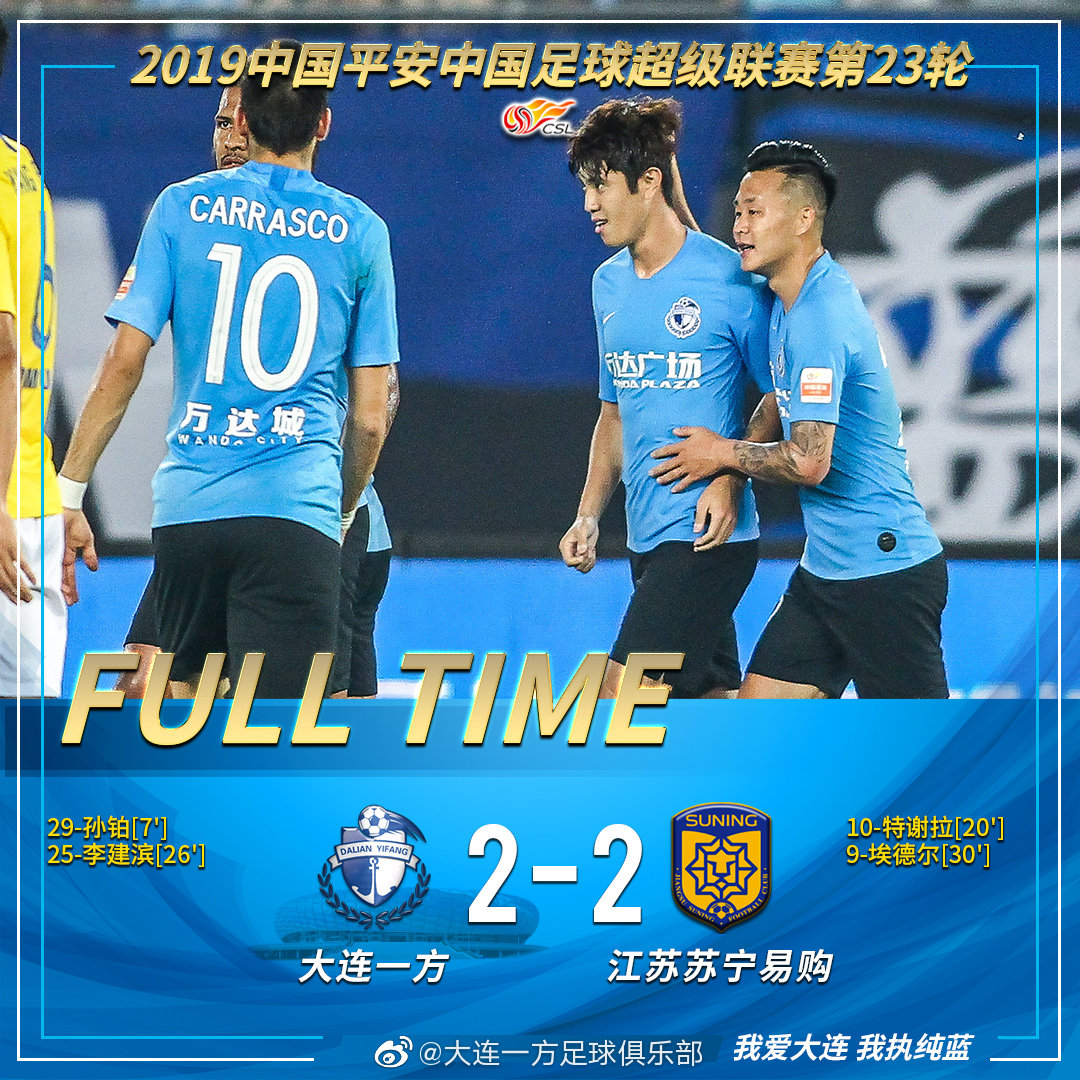 北京国安客场不敌大连一方，积分领先优势缩小